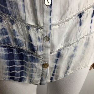TANGERINE NYC Button down Sleeveless Shirt Tie Dye